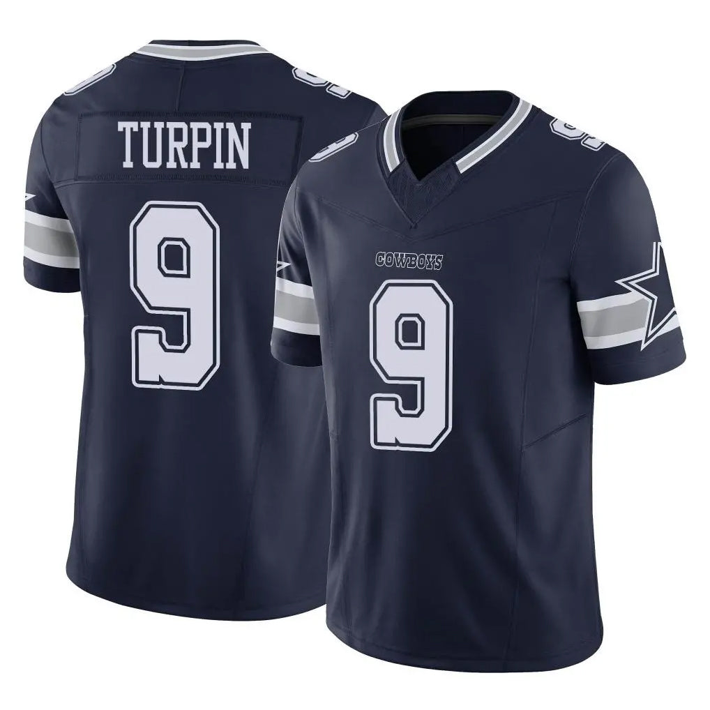 Elroe D.Cowboys #9 KaVontae Turpin Player Navy Limited Vapor F.U.S.E. Home Game Stitched Jerseys