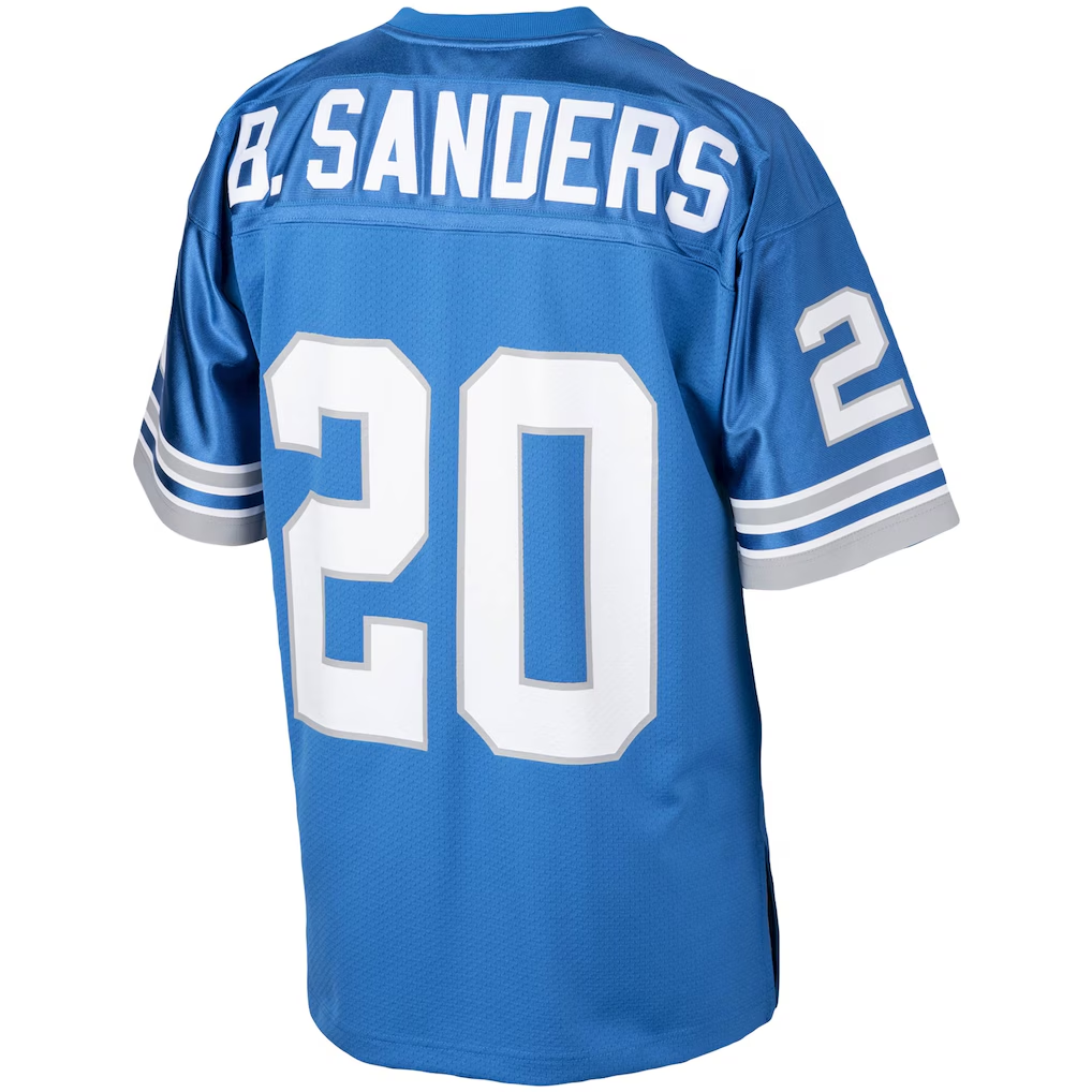 Elroe D.Lions 1993 #20 Barry Sanders Mitchell & Ness Blue Authentic Throwback Retired Player Stitched Jerseys