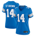 Elroe D.Lions Home Game Stitched Jerseys - Blue - #14 Amon-Ra St. Brown Player
