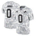 Elroe D.Lions #0 Jahmyr Gibbs Player Arctic Camo Salute To Service Limited Stitched Jerseys