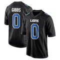 Elroe D.Lions #0 Jahmyr Gibbs Player Black Fashion Game Stitched Jerseys