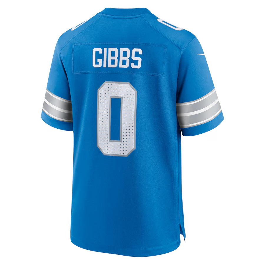 Elroe D.Lions #0 Jahmyr Gibbs Player Blue Home Game Stitched Jerseys