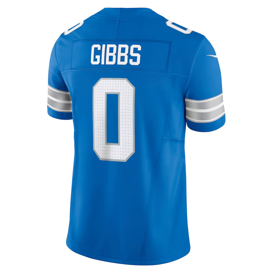 Elroe D.Lions #0 Jahmyr Gibbs Player Blue Vapor F.U.S.E. Limited Game Stitched Jerseys