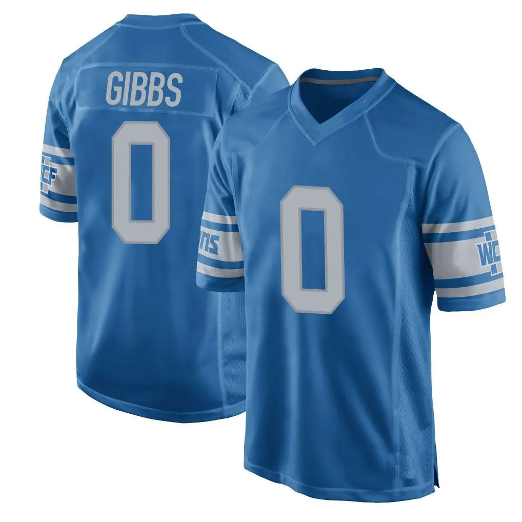 Elroe D.Lions #0 Jahmyr Gibbs Player Blue Vapor Untouchable Throwback Game Stitched Jerseys