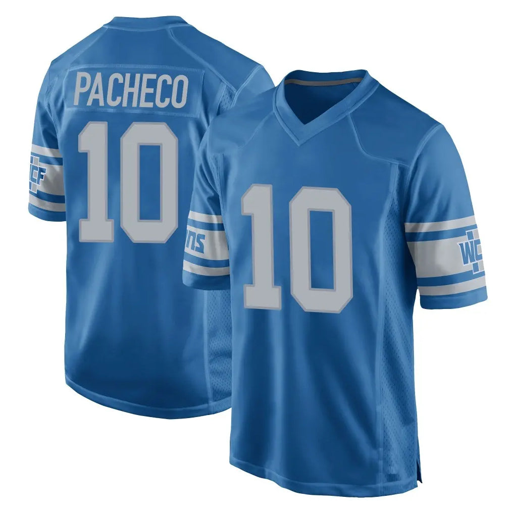 Elroe D.Lions #10 Isiah Pacheco Player Blue Vapor Untouchable Throwback Game Stitched Jerseys