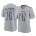 Elroe D.Lions #10 Isiah Pacheco Player Gray Atmosphere Fashion Home Game Stitched Jerseys