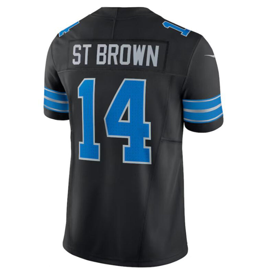 Elroe D.Lions #14 Amon-Ra St. Brown Black 2nd Alternate Vapor F.U.S.E. Limited Stitched Jersey Stitched Jersey