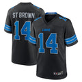 Elroe D.Lions #14 Amon-Ra St. Brown Player Black 2nd Alternate Game Stitched Jerseys