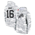 Elroe D.Lions #16 Jared Goff Player Arctic Camo Salute to Service Hoodies Limited Game Stitched Jerseys