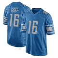 Elroe D.Lions #16 Jared Goff Player Blue Home Game Stitched Jerseys