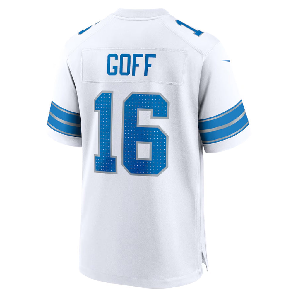 Elroe D.Lions #16 Jared Goff Player White Home Game Stitched Jerseys
