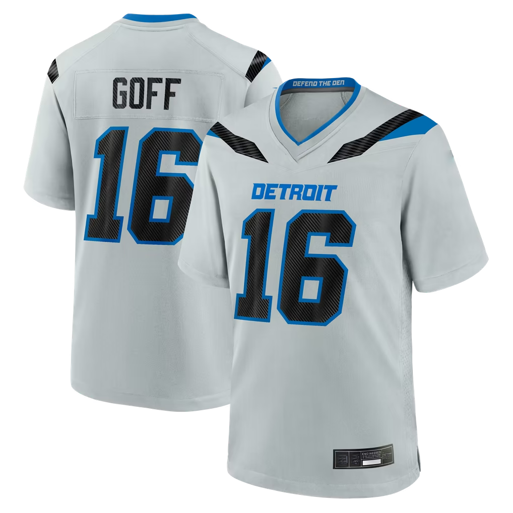 Elroe D.Lions #16 Jared Goff Silver 2026 Rivalries Collection Game Stitched Jerseys