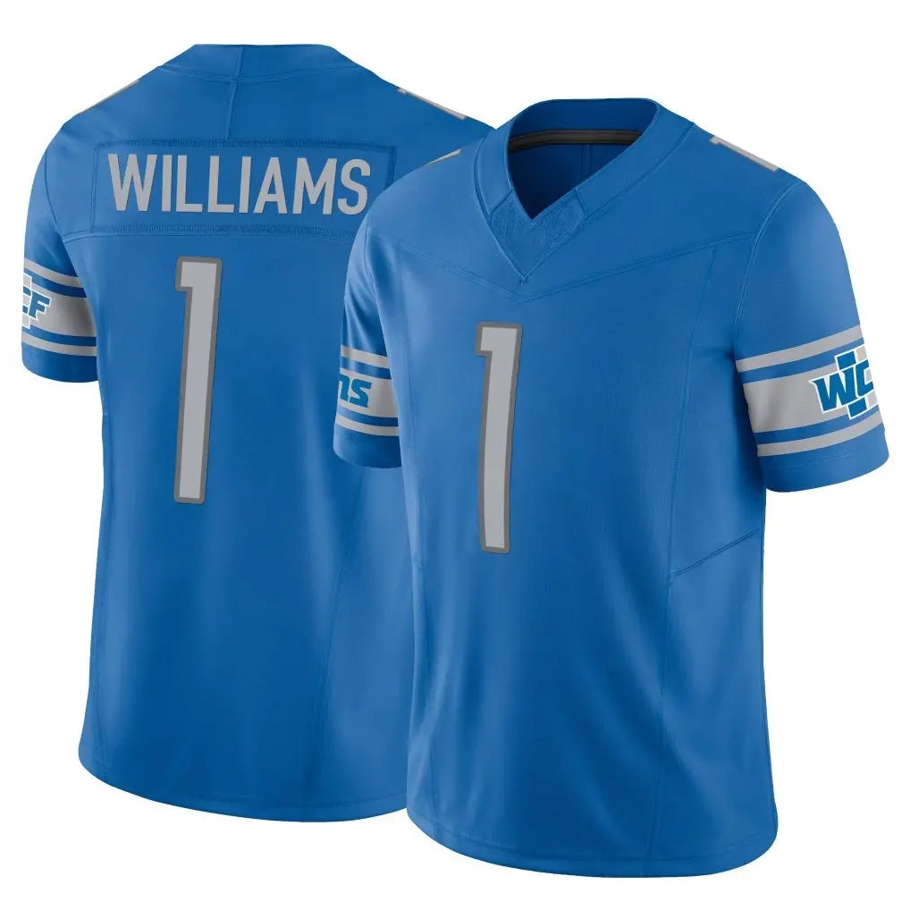 Elroe D.Lions #1 Jameson Williams Player Blue Vapor F.U.S.E. Limited Home Game Stitched Jerseys