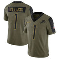 Elroe D.Lions #1 Jameson Williams Player White Home Game Stitched Jerseys