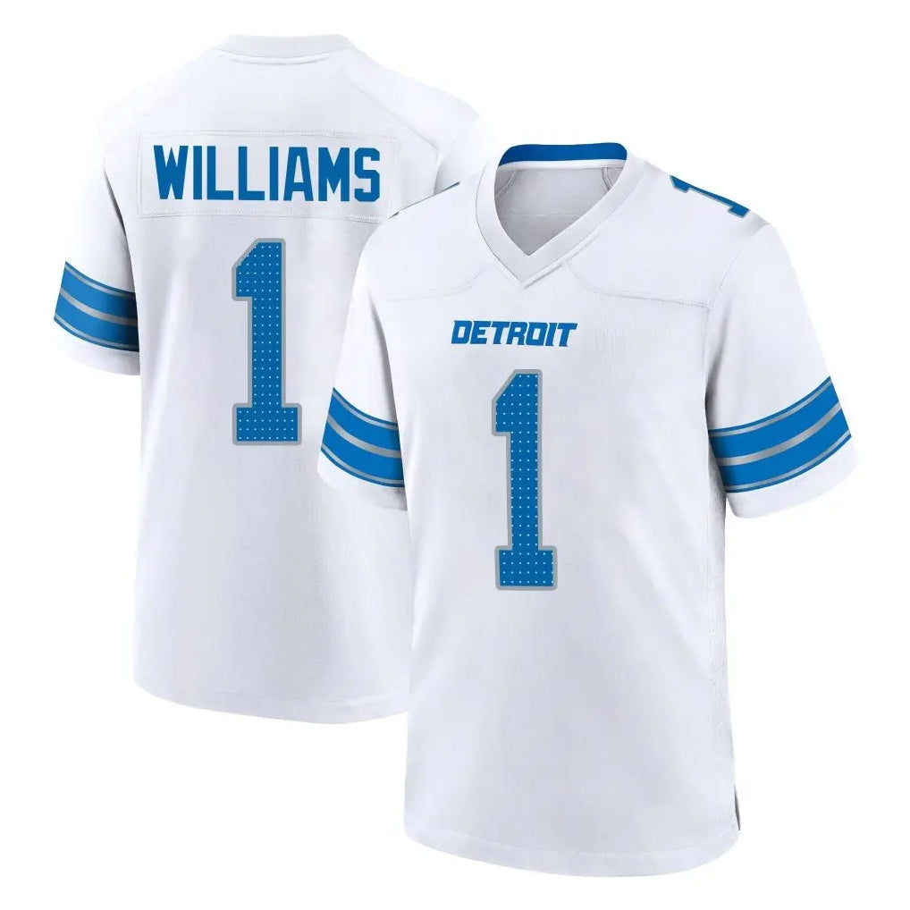 Elroe D.Lions #1 Jameson Williams Player White Alternate Home Game Stitched Jerseys