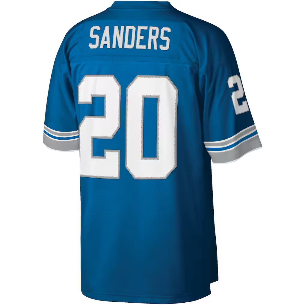 Elroe D.Lions #20 Barry Sanders Mitchell & Ness Blue Legacy Replica Stitched Jerseys