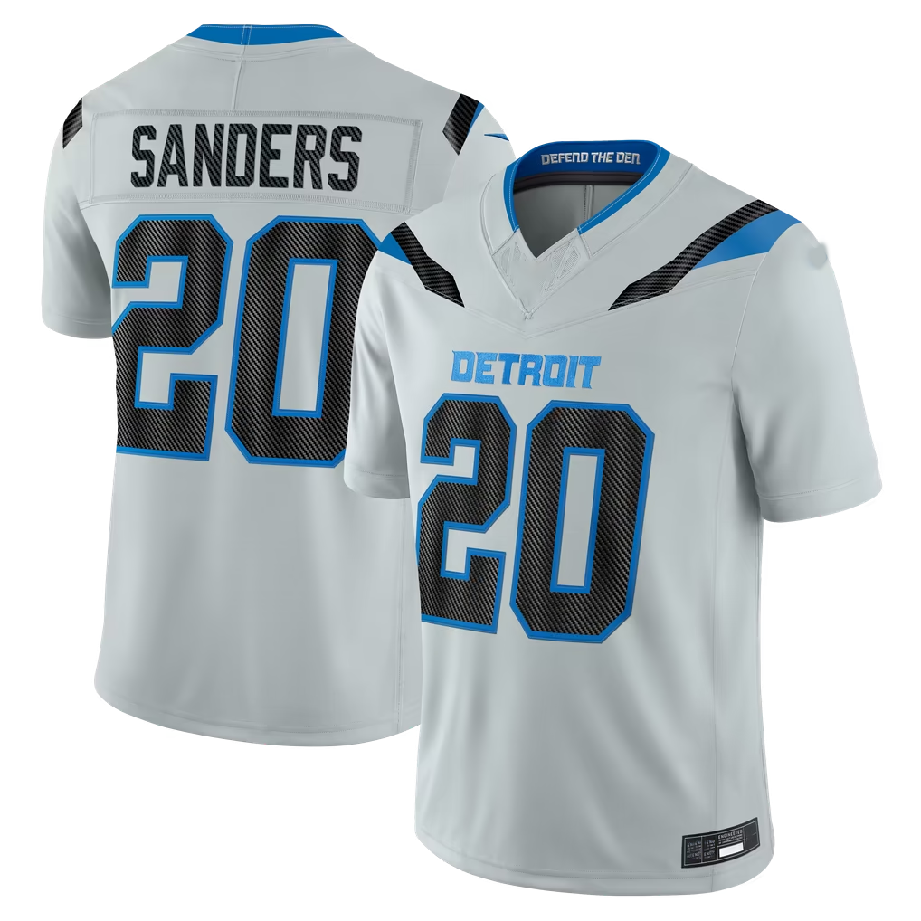 Elroe D.Lions #20 Barry Sanders Silver 2026 Rivalries Collection Limited Stitched Jerseys