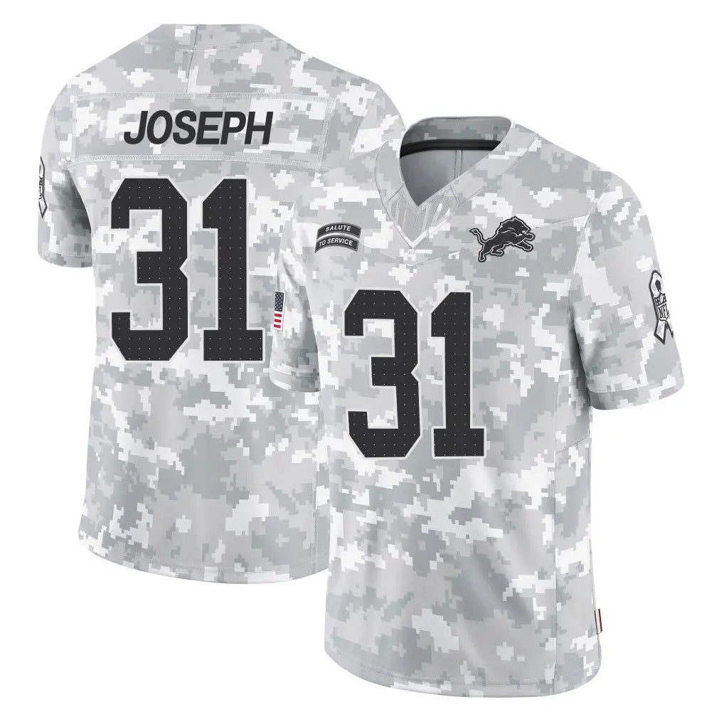 Elroe D.Lions #31 Kerby Joseph Player Arctic Camo Salute To Service Limited Stitched Jerseys