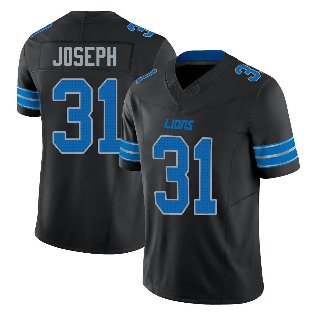 Elroe D.Lions #31 Kerby Joseph Player Black Alternate Vapor F.U.S.E. Limited Home Game Stitched Jerseys