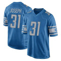 Elroe D.Lions #31 Kerby Joseph Player Blue Home Game Stitched Jerseys
