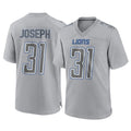 Elroe D.Lions #31 Kerby Joseph Player Gray Atmosphere Fashion Home Game Stitched Jerseys