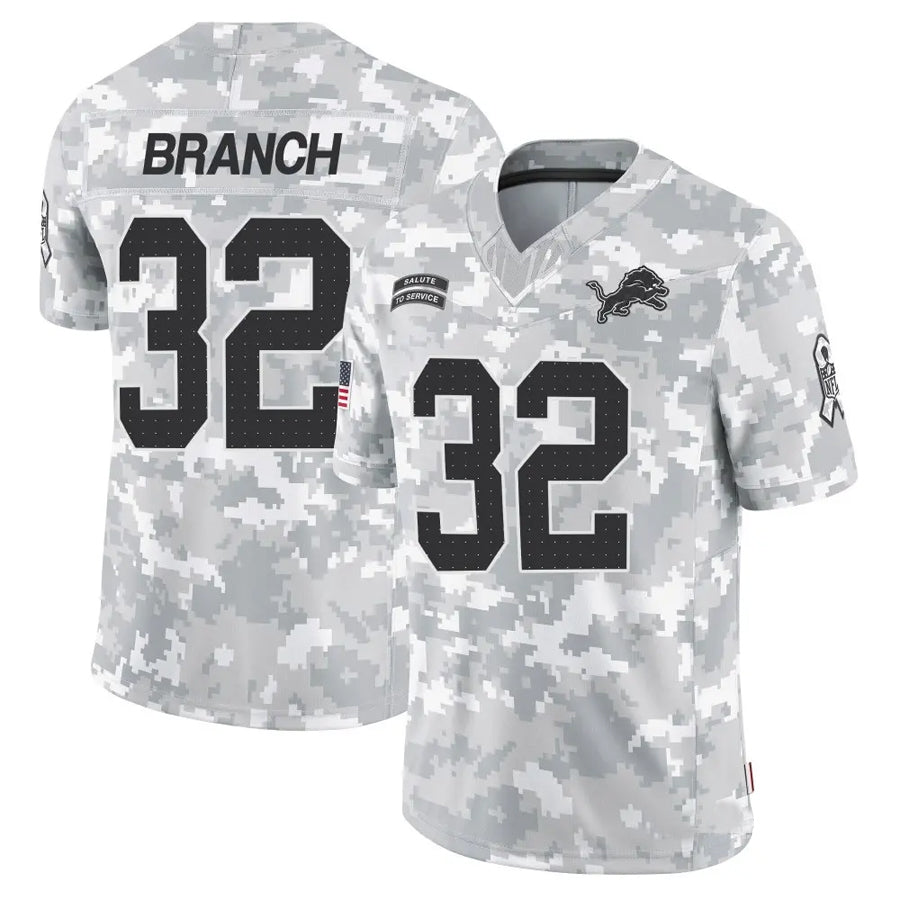 Elroe D.Lions #32 Brian Branch Player Arctic Camo Salute to Service Limited Stitched Jerseys