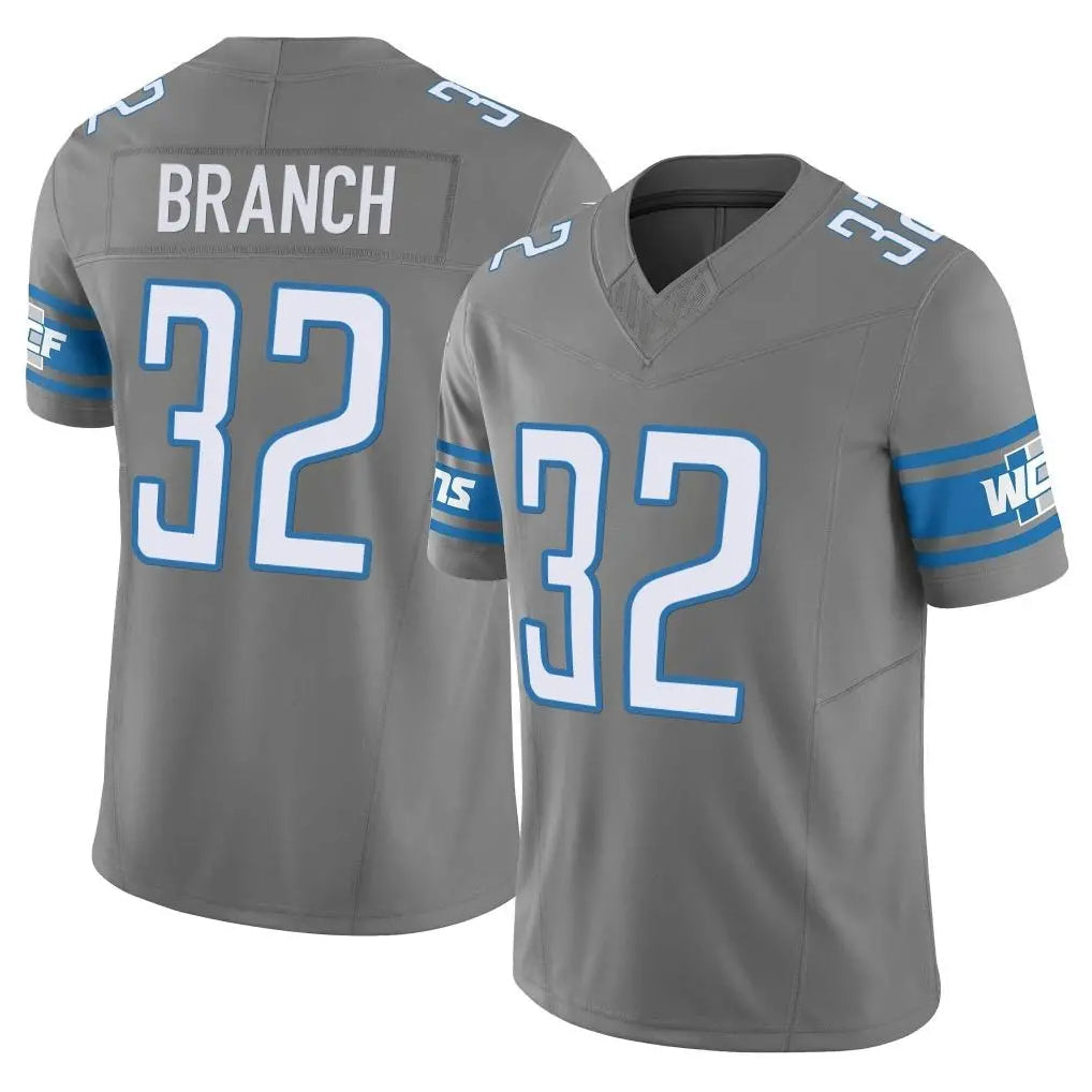 Elroe D.Lions #32 Brian Branch Player Gray Vapor F.U.S.E. Limited Home Game Stitched Jerseys