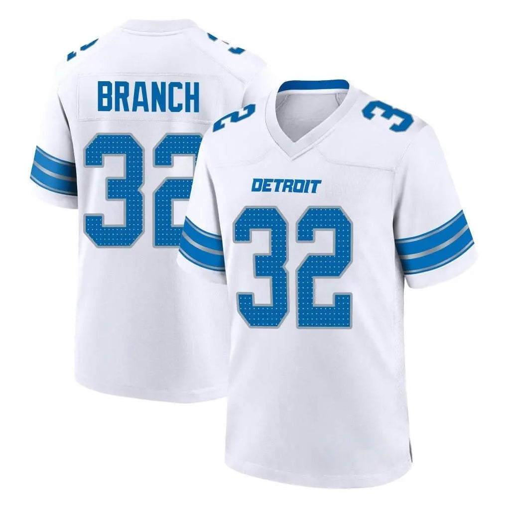 Elroe D.Lions #32 Brian Branch Player White Alternate Home Game Stitched Jerseys
