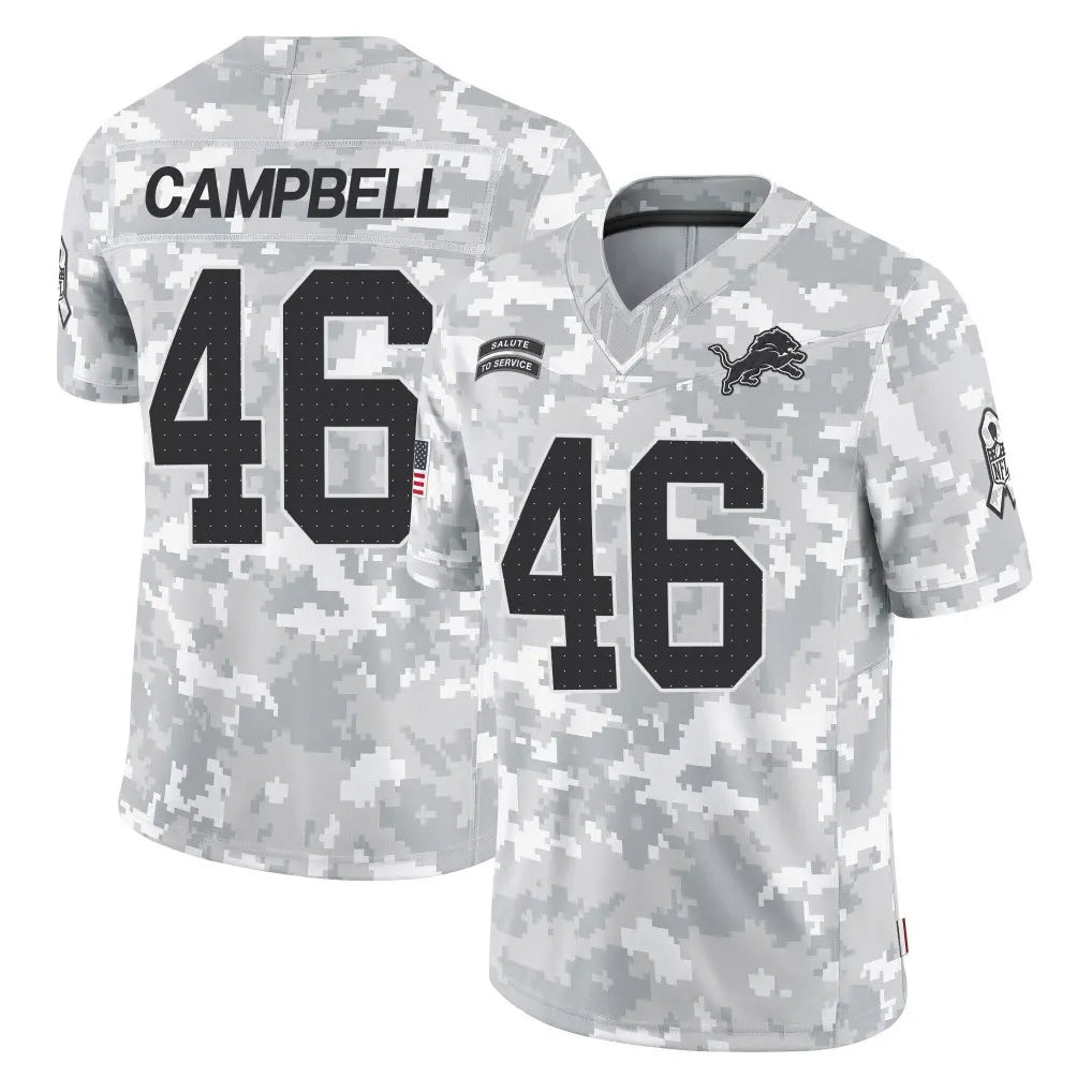 Elroe D.Lions #46 Jack Campbell Player Arctic Camo Salute To Service Limited Stitched Jerseys