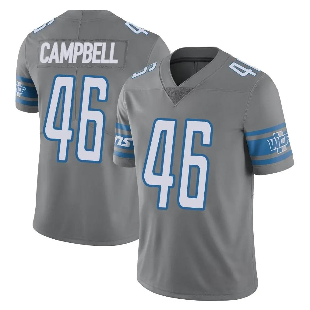 Elroe D.Lions #46 Jack Campbell Player Gray Vapor Untouchable Limited Home Game Stitched Jerseys