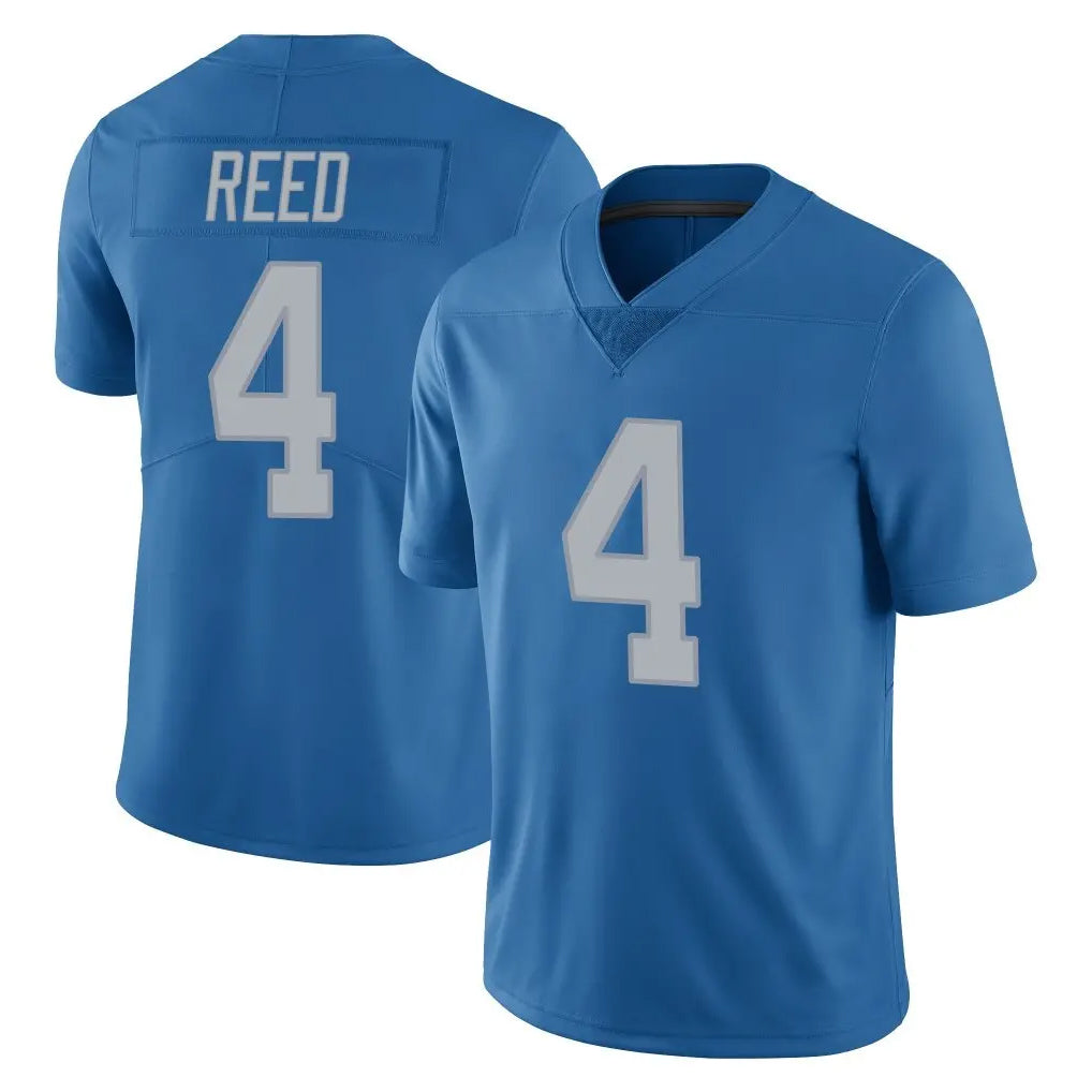 Elroe D.Lions #4 D.J. Reed Player Blue Limited Throwback Vapor Untouchable Stitched Jerseys