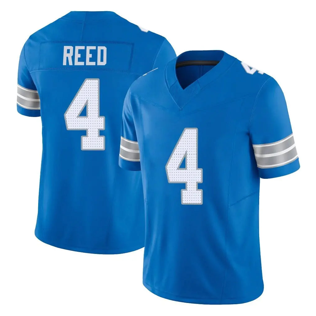 Elroe D.Lions #4 D.J. Reed Player Blue Limited Vapor F.U.S.E. Alternate Home Game Stitched Jerseys