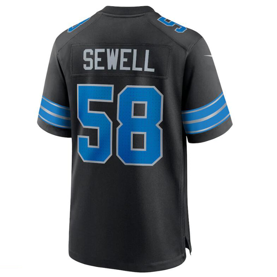 Elroe D.Lions #58 Penei Sewell Black 2nd Alternate Game Jersey American Stitched Jerseys