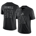 Elroe D.Lions #58 Penei Sewell Player Black REFLECTIVE Limited Stitched Jerseys