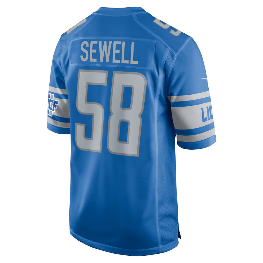 Elroe D.Lions #58 Penei Sewell Player Blue Game Stitched Jerseys