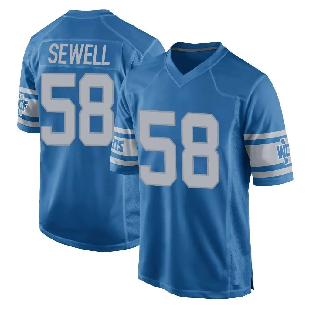 Elroe D.Lions #58 Penei Sewell Player Blue Vapor Untouchable Throwback Game Stitched Jerseys