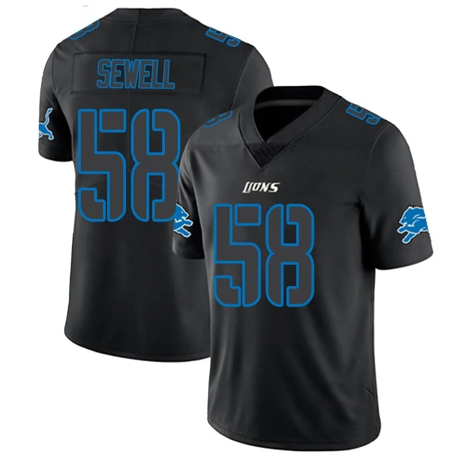 Elroe D.Lions #58 Penei Sewell Player Limited Black Impact Stitched Jerseys