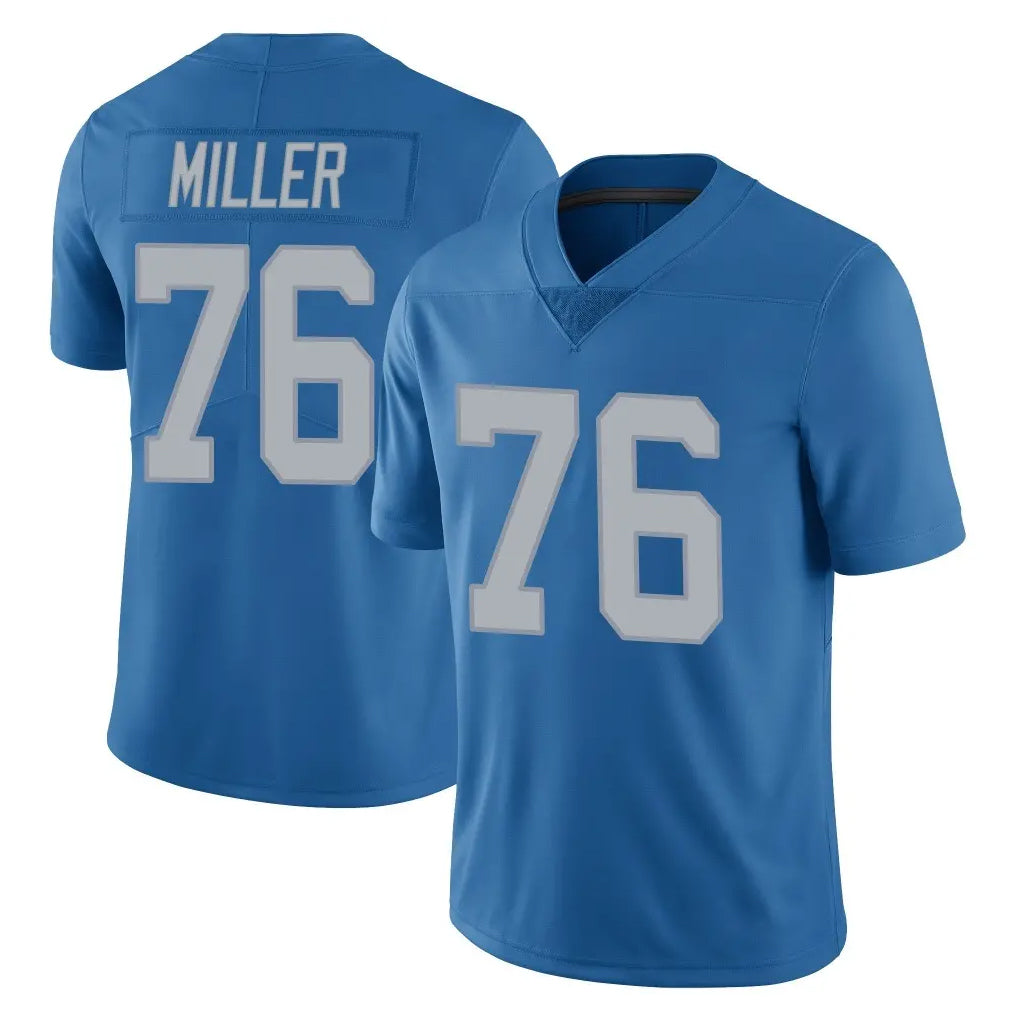 Elroe D.Lions #76 Blake Miller Player Blue Limited Throwback Vapor Untouchable Stitched Jerseys