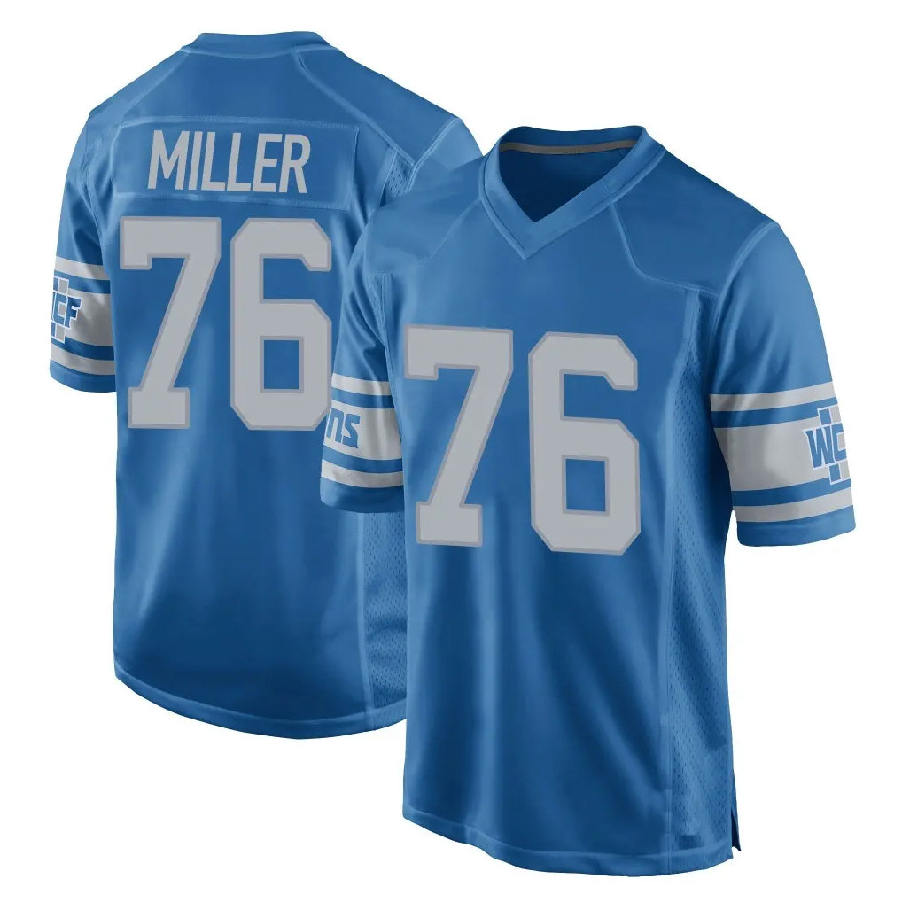 Elroe D.Lions #76 Blake Miller Player Blue Vapor Untouchable Throwback Game Stitched Jerseys