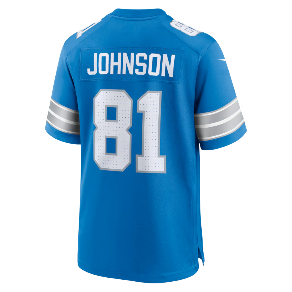 Elroe D.Lions #81 Calvin Johnson Blue Team Retired Game Stitched Jerseys