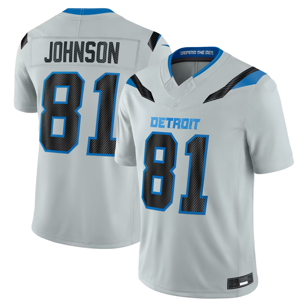 Elroe D.Lions #81 Calvin Johnson Silver 2026 Rivalries Collection Limited Stitched Jerseys