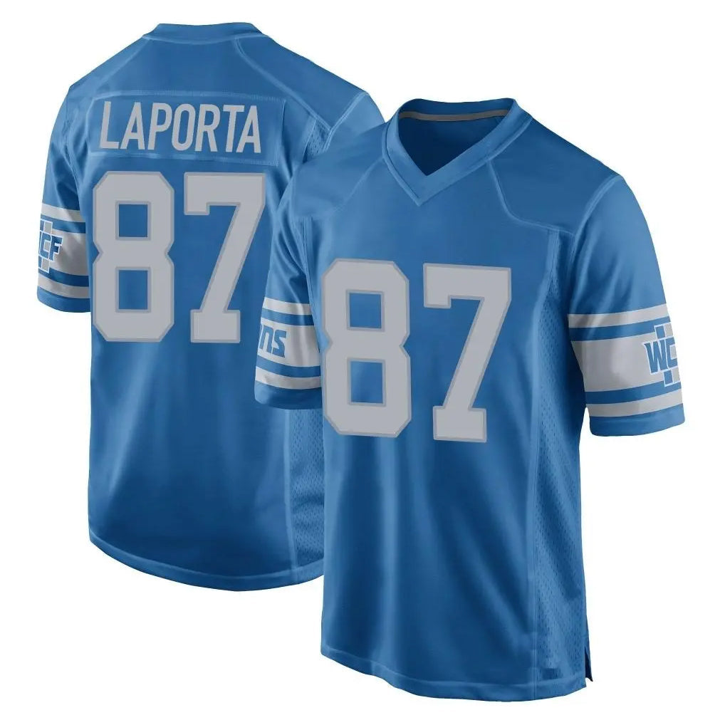 Elroe D.Lions #87 Sam LaPorta Player Blue Vapor Untouchable Throwback Game Stitched Jerseys