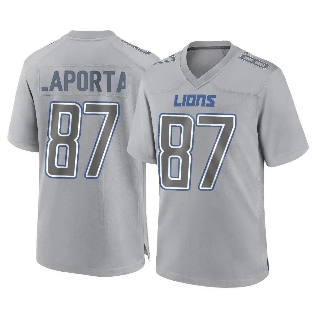 Elroe D.Lions #87 Sam LaPorta Player Gray Atmosphere Fashion Home Game Stitched Jerseys
