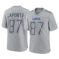 Elroe D.Lions #87 Sam LaPorta Player Gray Atmosphere Fashion Home Game Stitched Jerseys