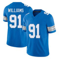 Elroe D.Lions #91 Tyleik Williams Player Blue Limited Vapor F.U.S.E. Alternate Home Game Stitched Jerseys