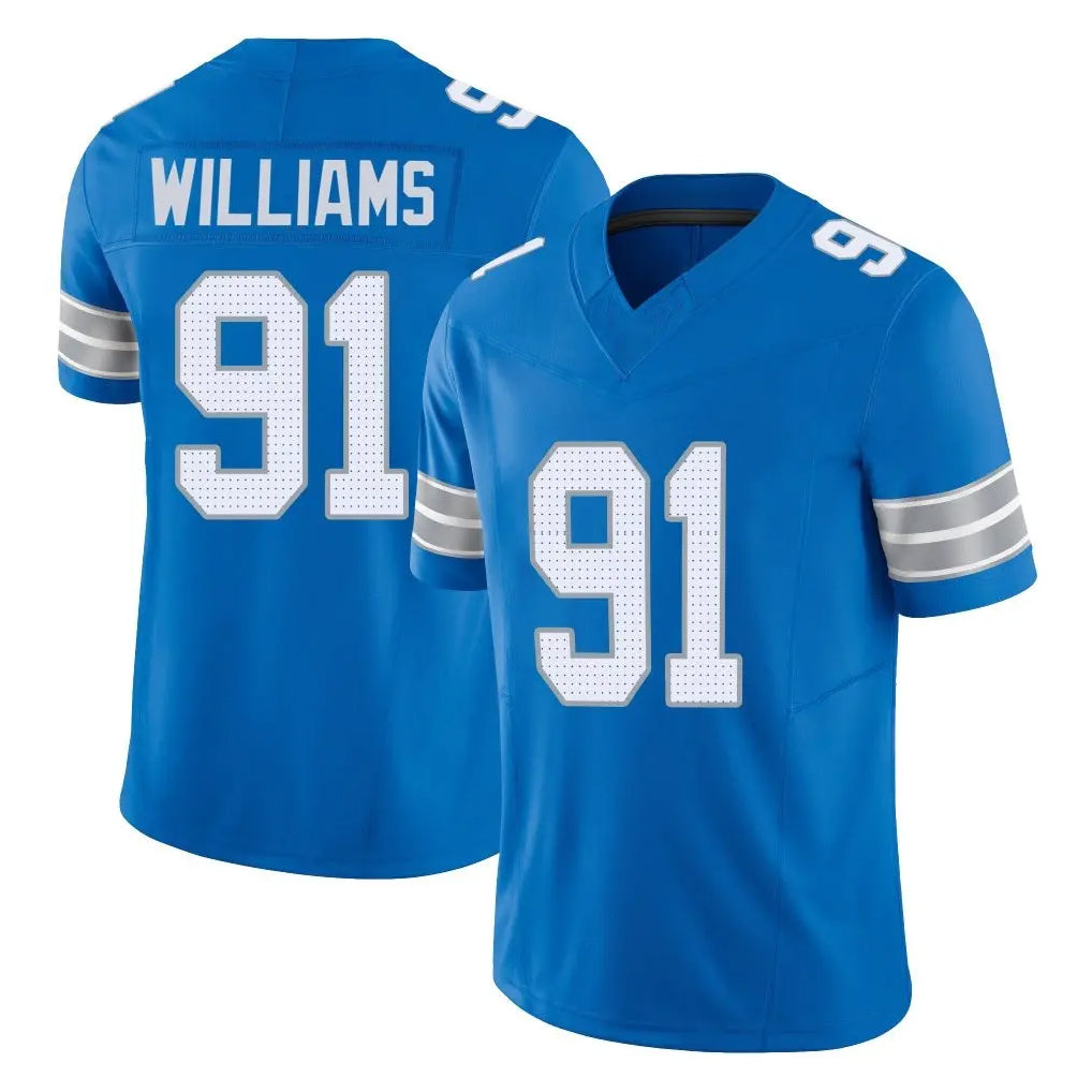 Elroe D.Lions #91 Tyleik Williams Player Blue Limited Vapor F.U.S.E. Alternate Home Game Stitched Jerseys