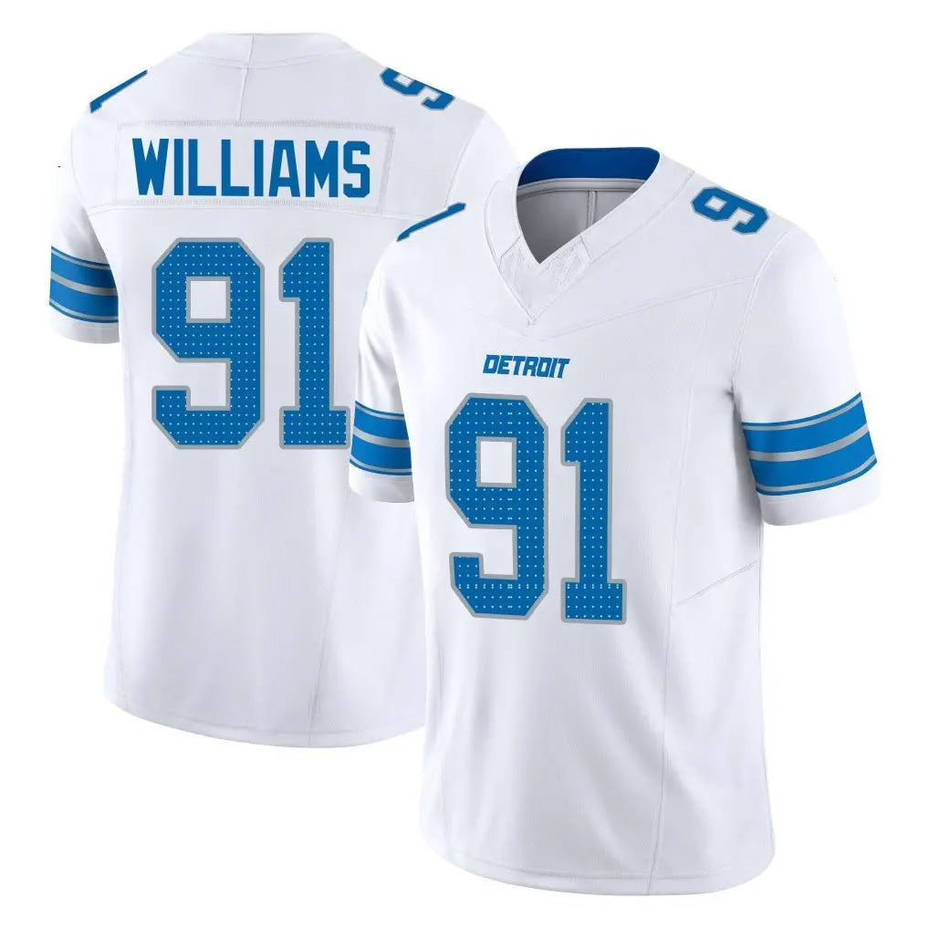 Elroe D.Lions #91 Tyleik Williams Player White Limited Vapor F.U.S.E. Alternate Home Game Stitched Jerseys
