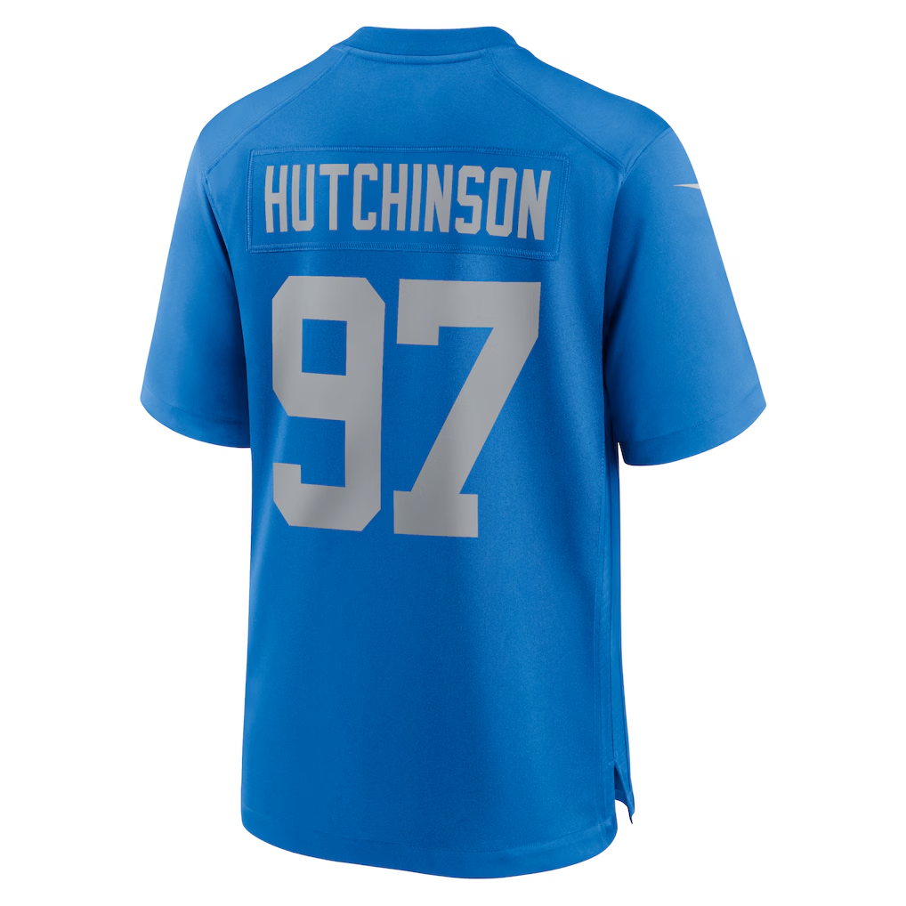 Elroe D.Lions #97 Aidan Hutchinson Blue Alternate Game Stitched Jerseys