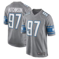 Elroe D.Lions #97 Aidan Hutchinson Player Gray Home Game Stitched Jerseys