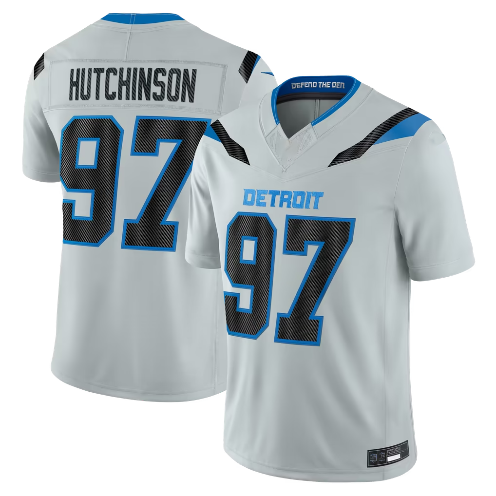 Elroe D.Lions #97 Aidan Hutchinson Silver 2026 Rivalries Collection Limited Stitched Jerseys